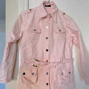 Pink cotton jacket with silver buttons